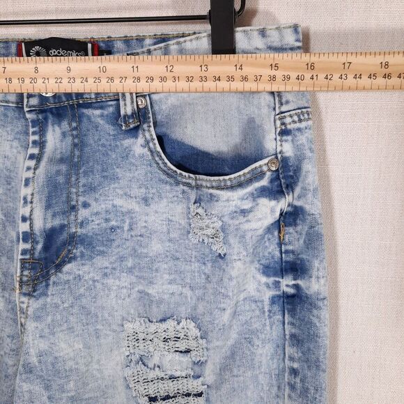 Akademiks Distressed Jeans Size 18 Straight Leg High Rise Acid Wash Stretch - Picture 8 of 15